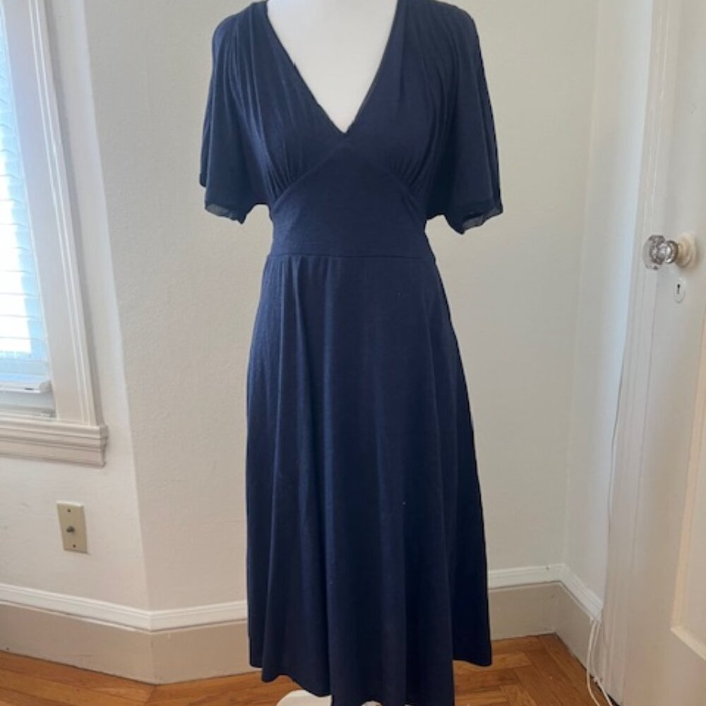 Anthropologie Navy V-Neck Knit Dress - XS -P